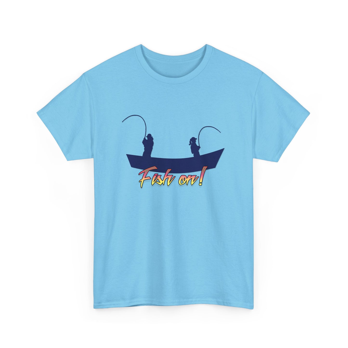 Fish on Drift Boat. Heavy Cotton T-Shirt