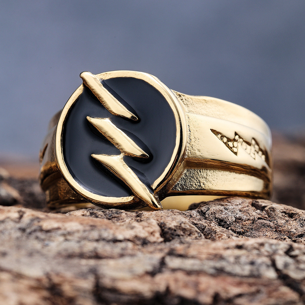 Men's Stainless Steel Lightning Ring