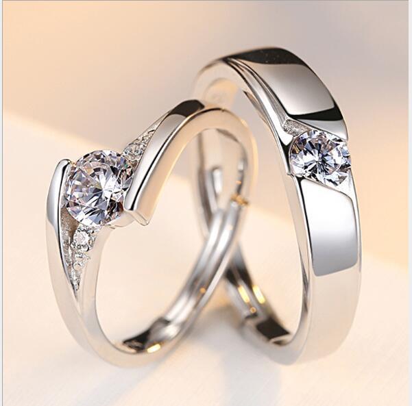 Simulation Diamond Couple Rings Set