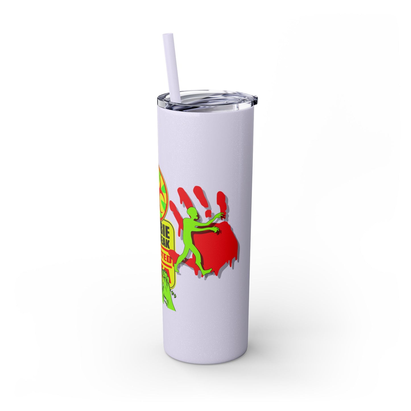 Zombie Zone. 20oz Skinny Tumbler with Straw