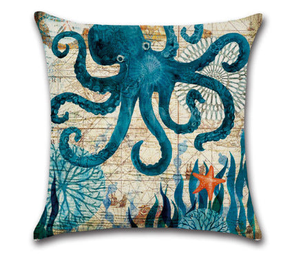 Sea Life Linen Pillowcase