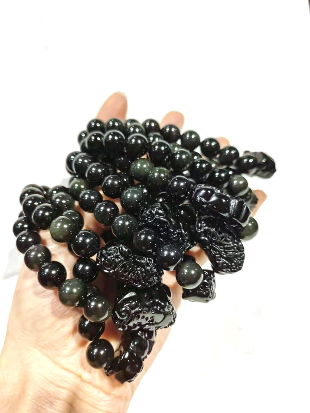 Natural Stone Obsidian Bracelet