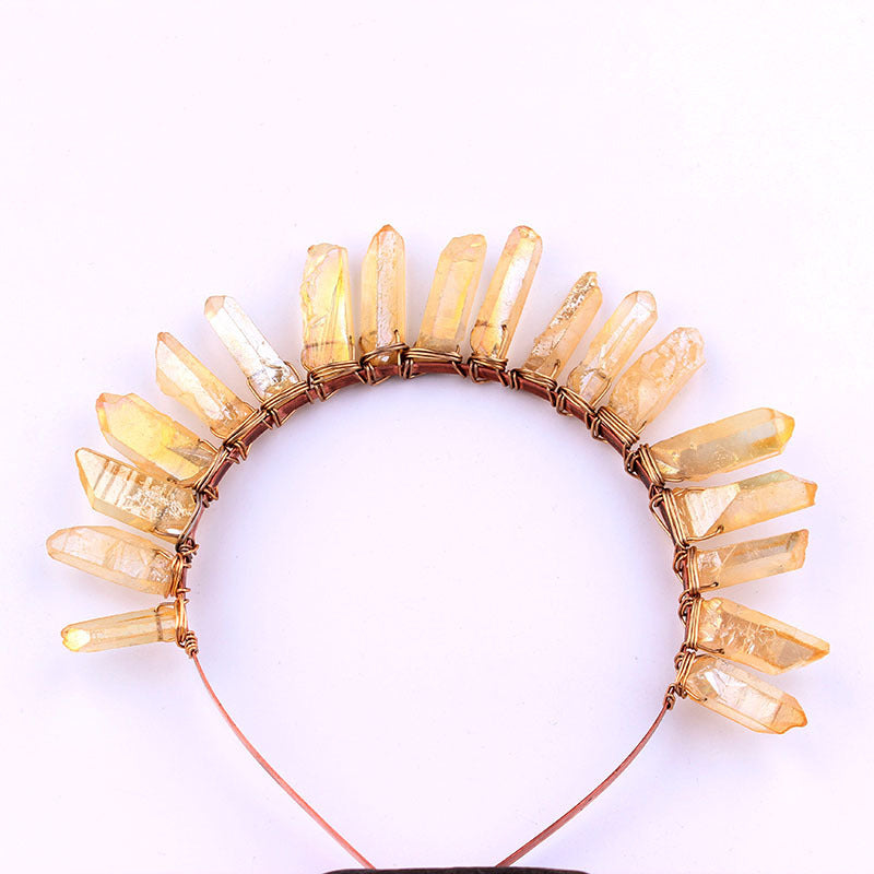 Natural Stone Hand-wound Crystal Headdress