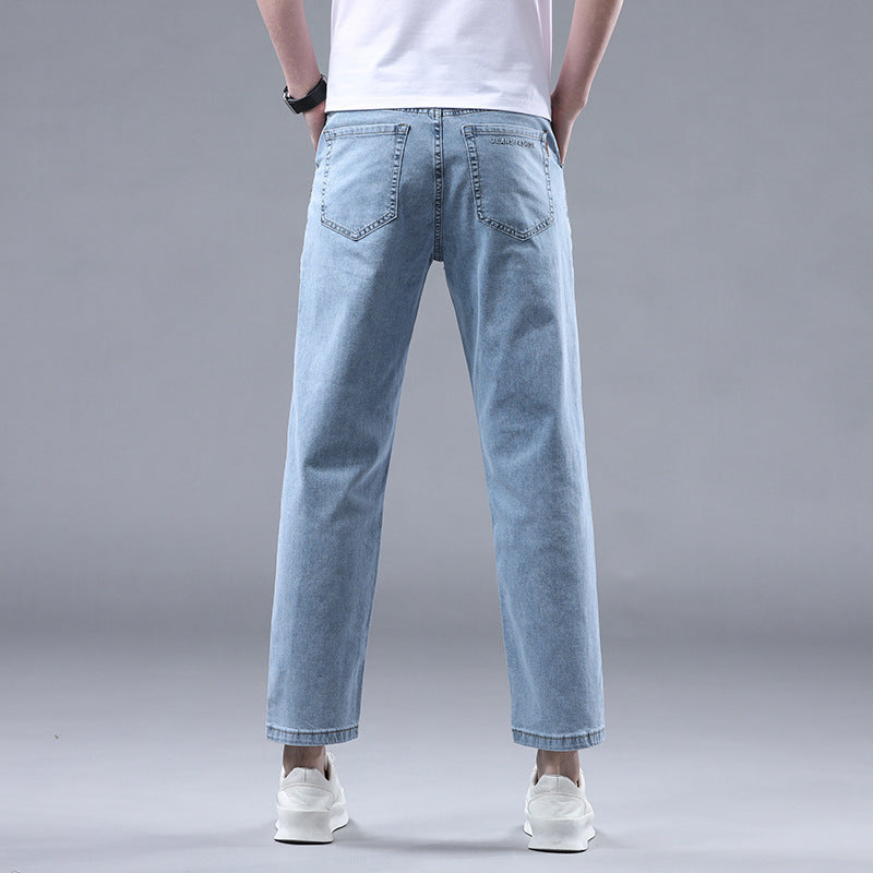 Men's Slim Fit Cropped Casual Light-colored Jeans