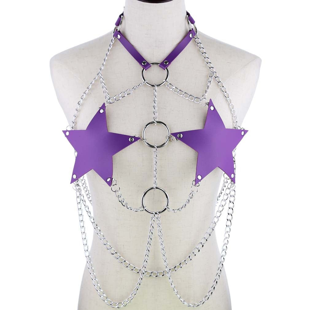 Leather Star Body Chain