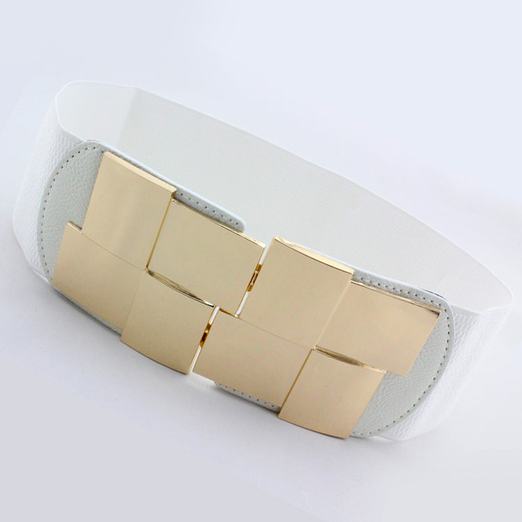 Metal Buckle Elastic Waistband Belt