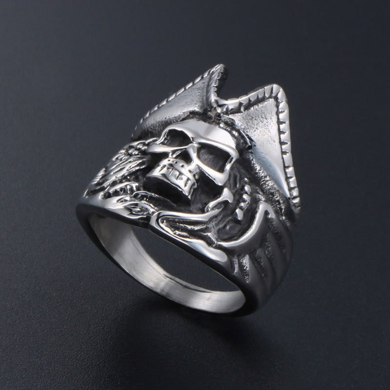 Pirate Skull Titanium Steel Ring