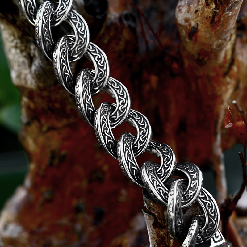 Viking Chain Titanium Stainless Steel Bracelet