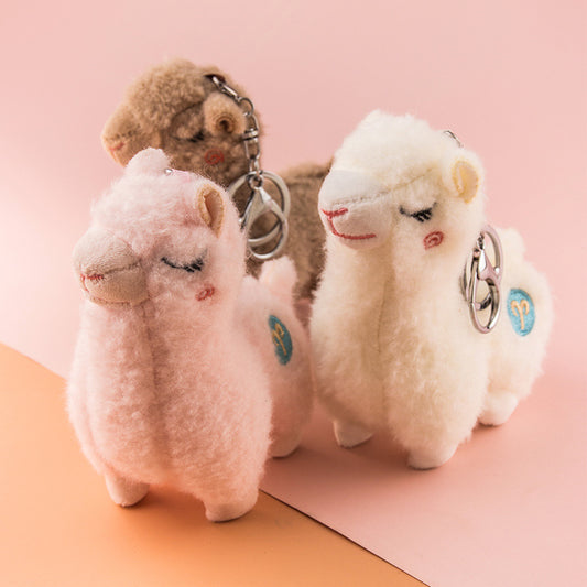 Plush Alpaca Keychain