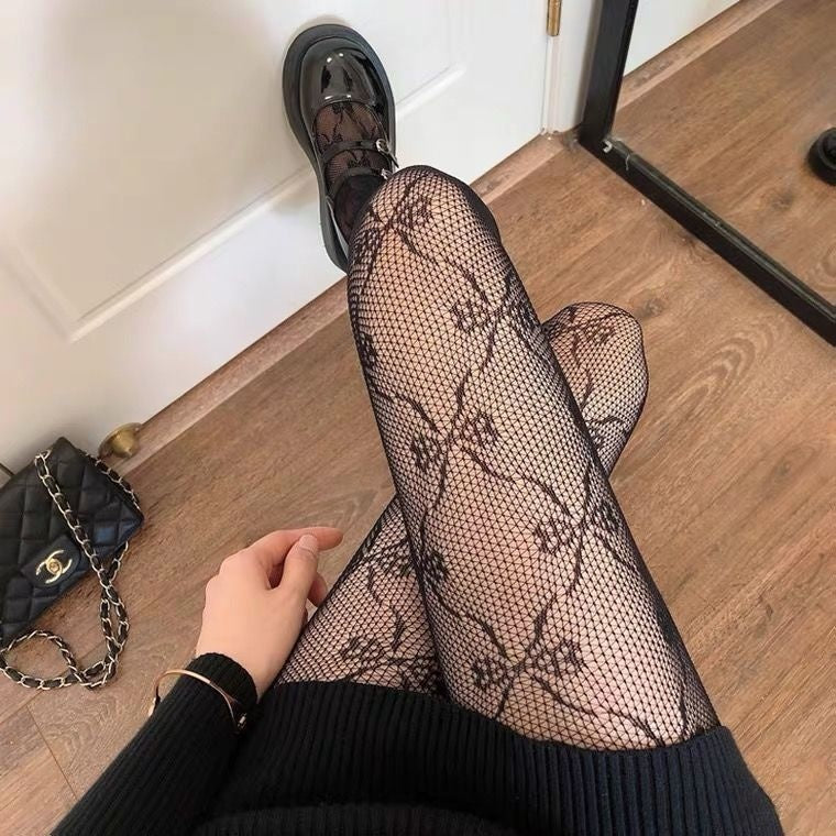 Hollow Lace Mesh Stockings