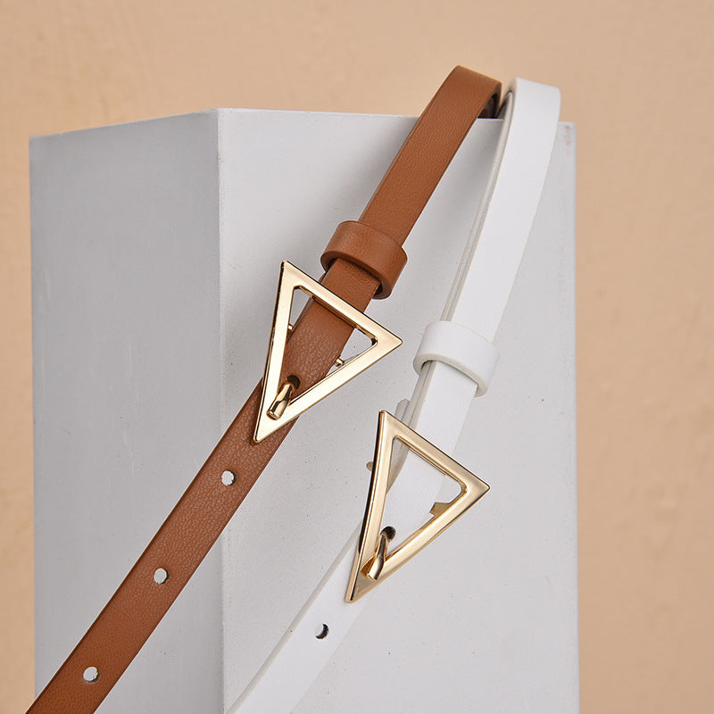 Triangle Buckle Thin Belt