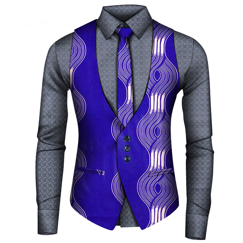 Men's Shirt Vest Tie Three-piece Set