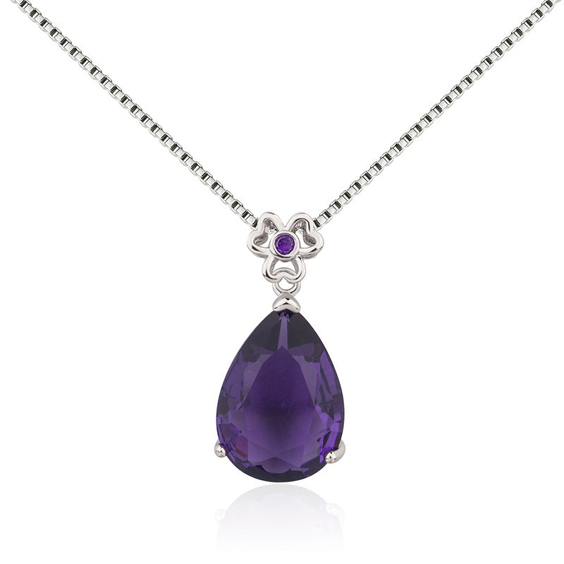 Drop-shaped Amethyst Necklace