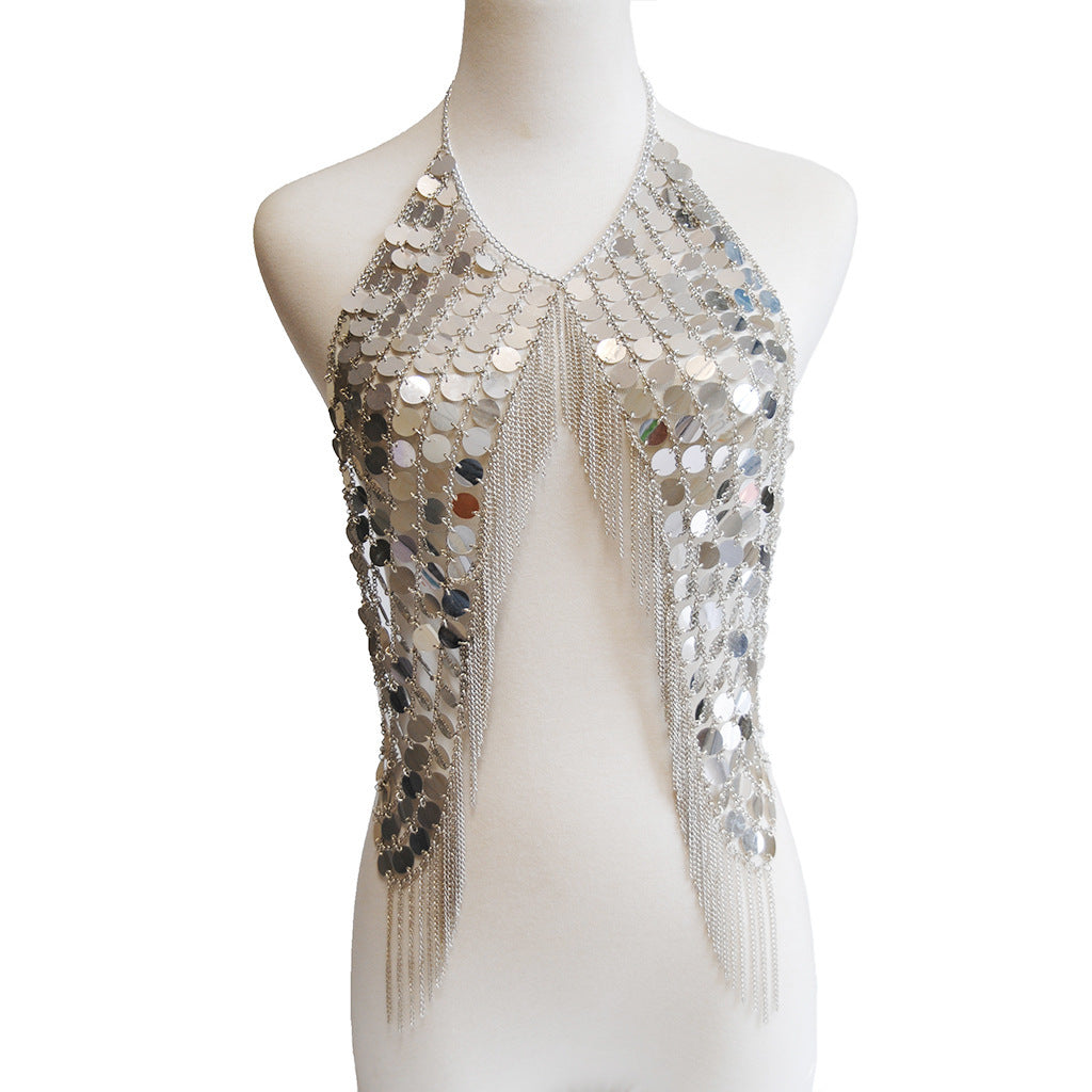 Handmade sequin body chain