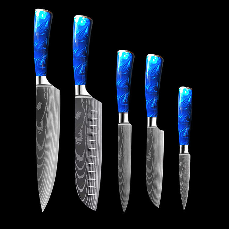 Chef's Blue Resin Handle Knife