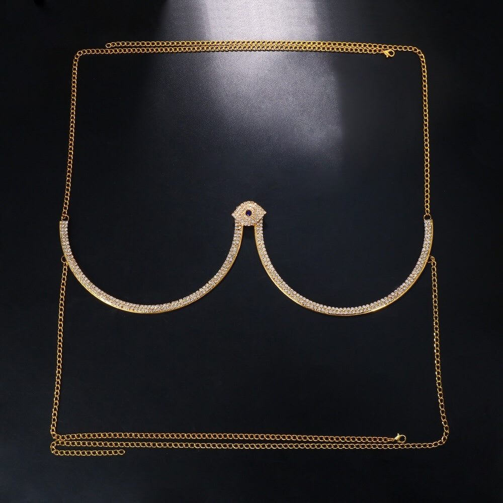 Fashion Rhinestone Underwire Body Chain