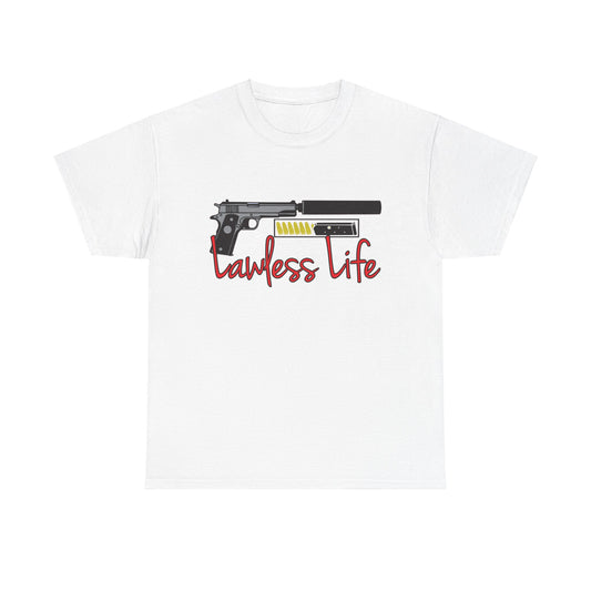 Lawless Life Silencer Pistol. Heavy Cotton T-Shirt