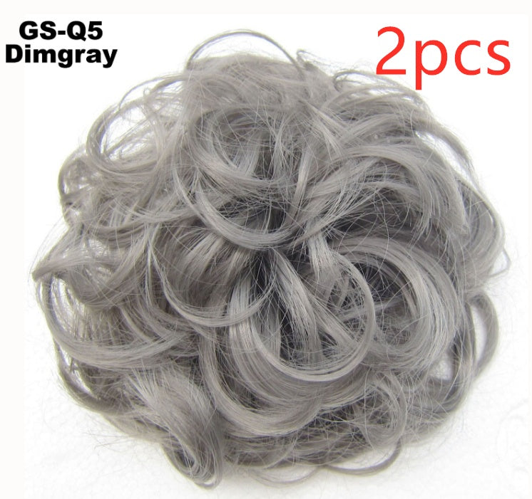 Popular hair bun fluffy natural drawstring fiber hair