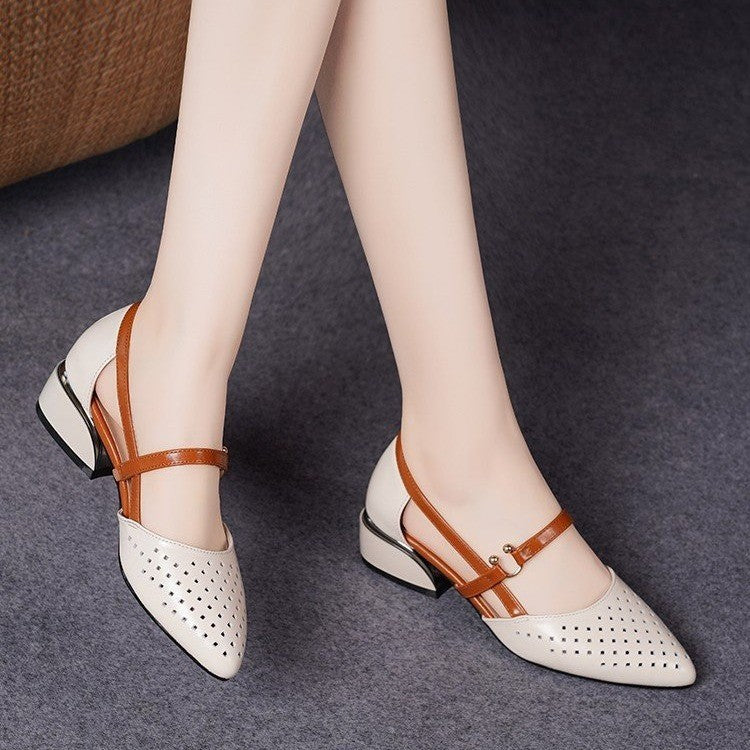 Low Heel Closed Toe Sandals