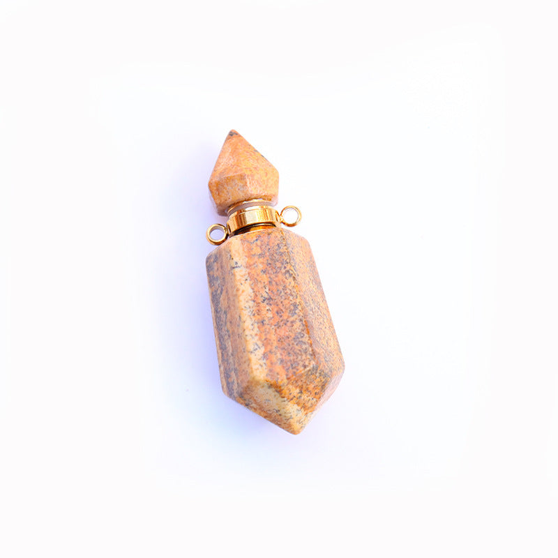 Natural Crystal Perfume Bottle Necklace