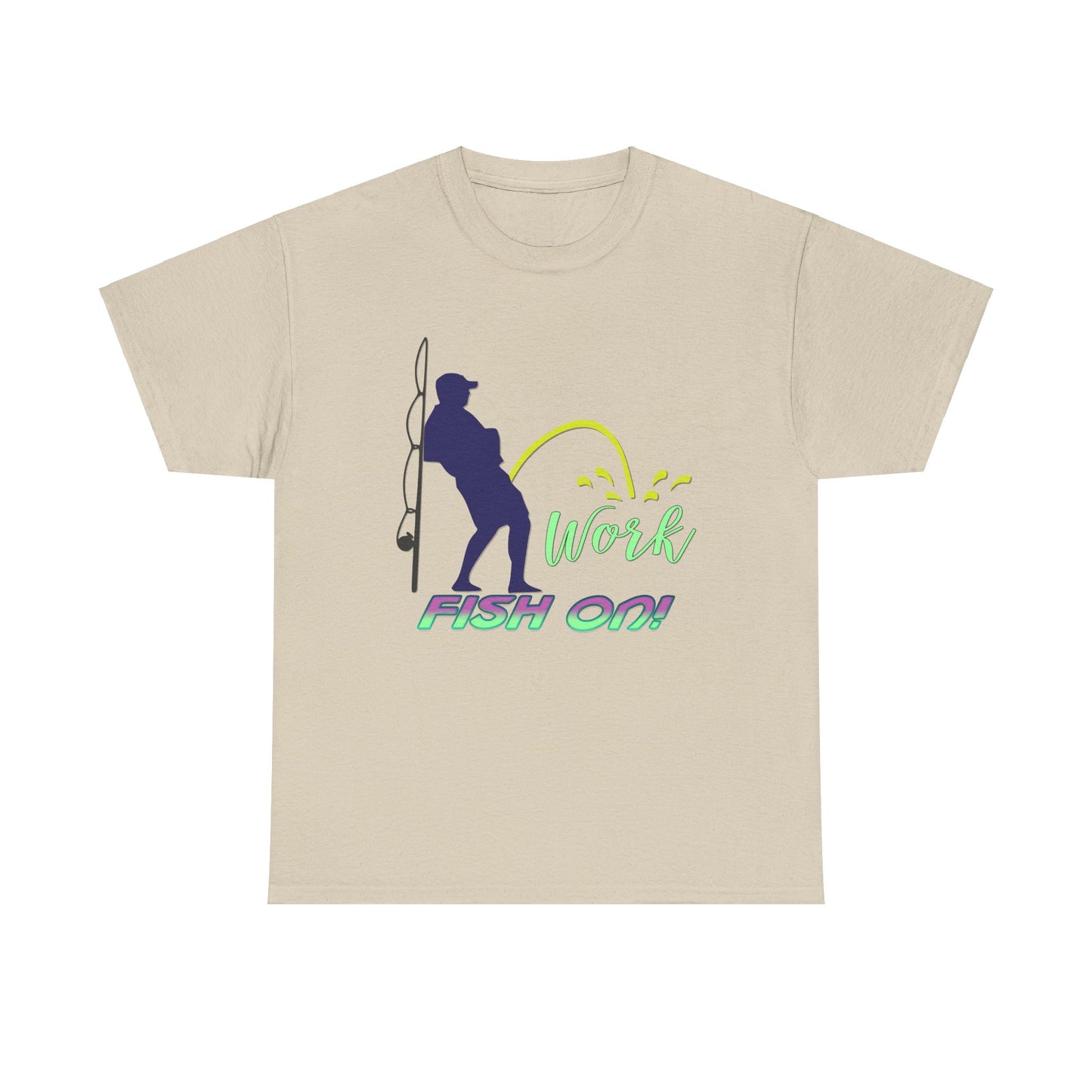 Pee on Work, Fish on, Heavy Cotton T-Shirt