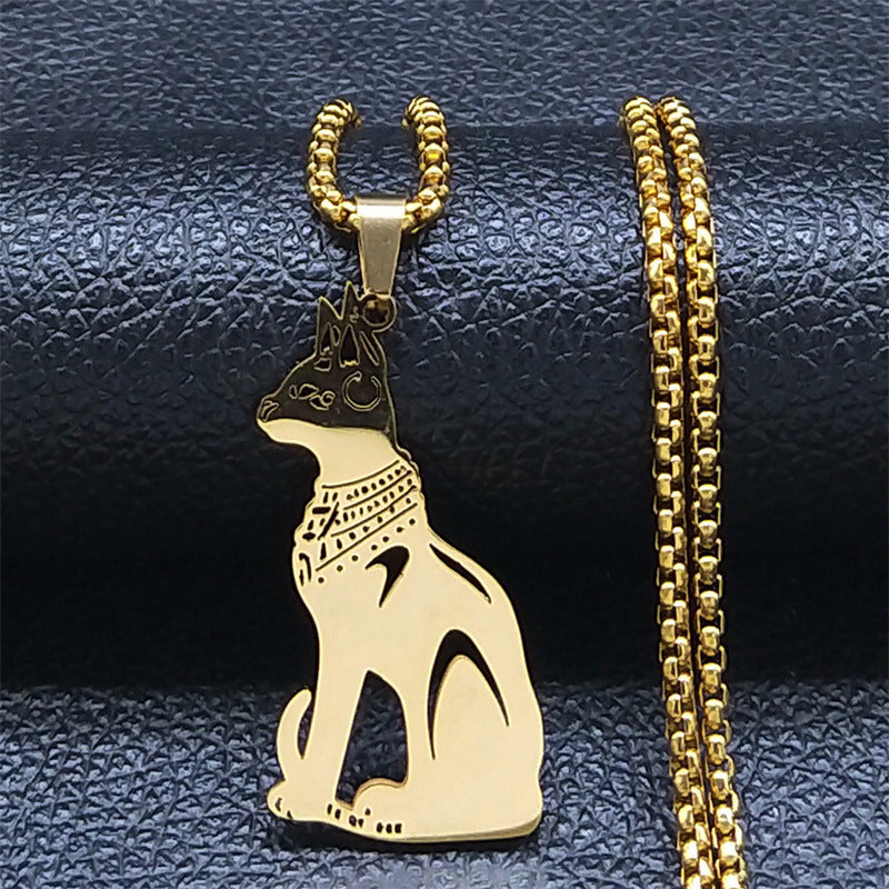 Stainless Steel Cat Necklace