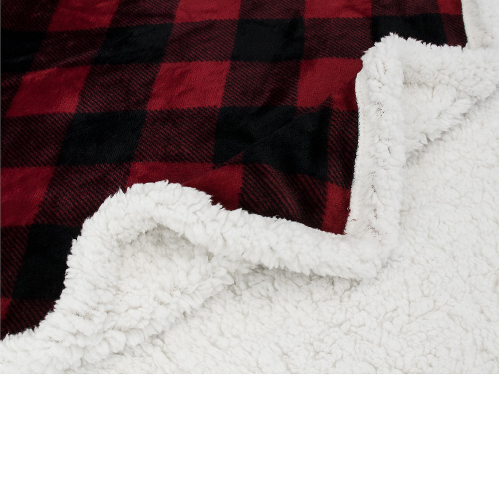 Plaid flannel wool blanket