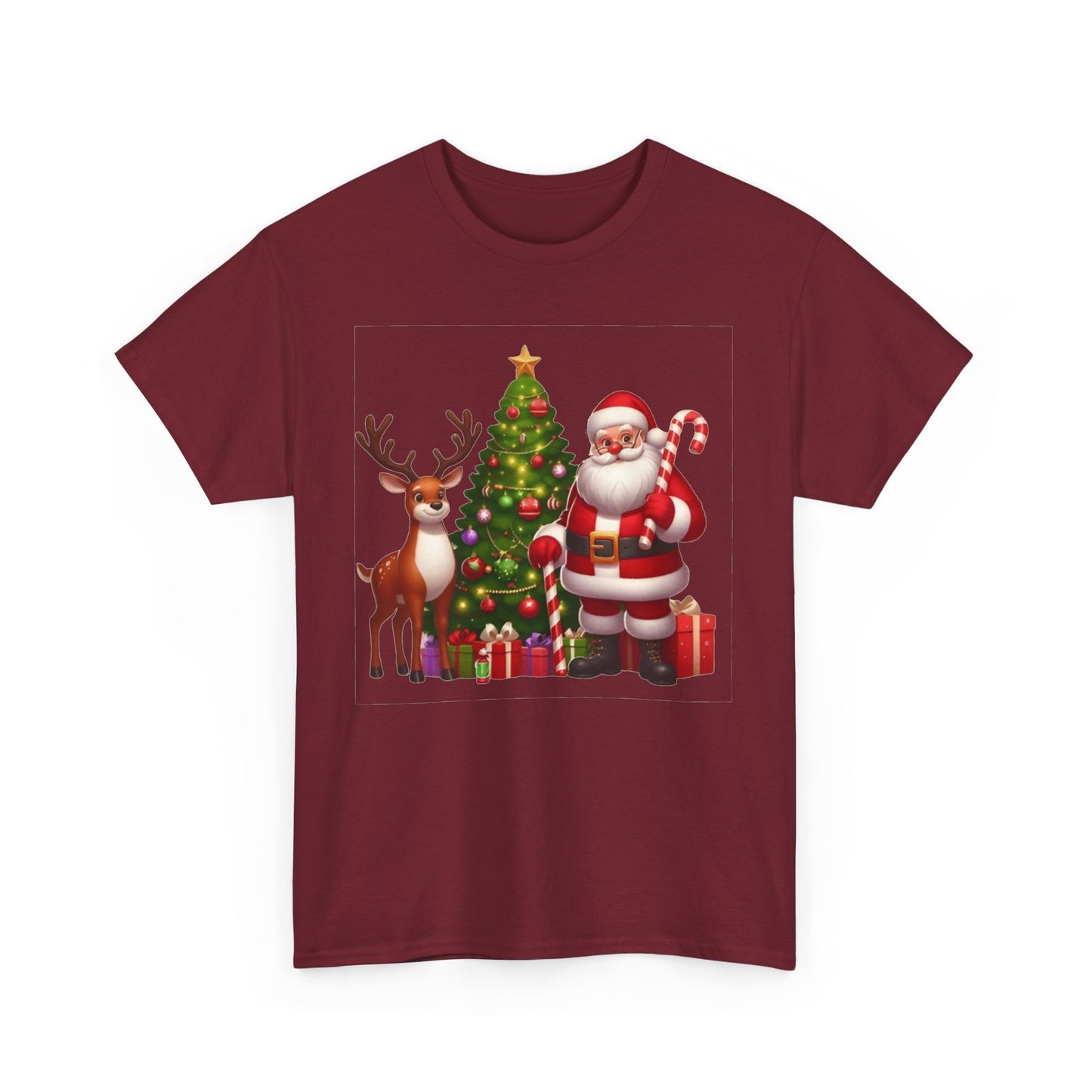 Santa Christmas Tree. Heavy Cotton T-Shirt