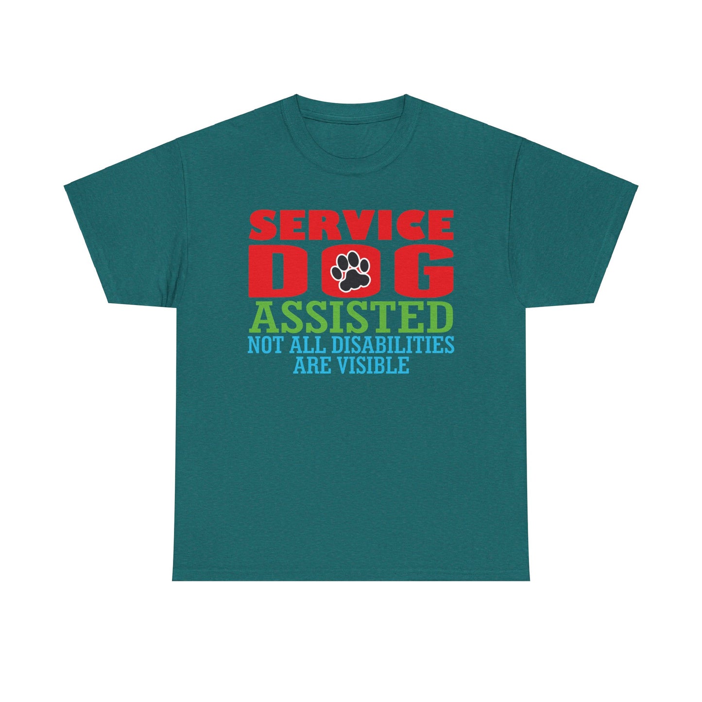 Service Dog Assisted. Heavy Cotton T-Shirt