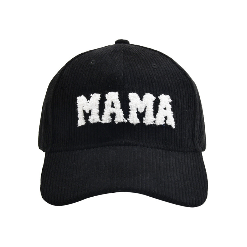 MAMA Parent-child Embroidered Corduroy Baseball Cap