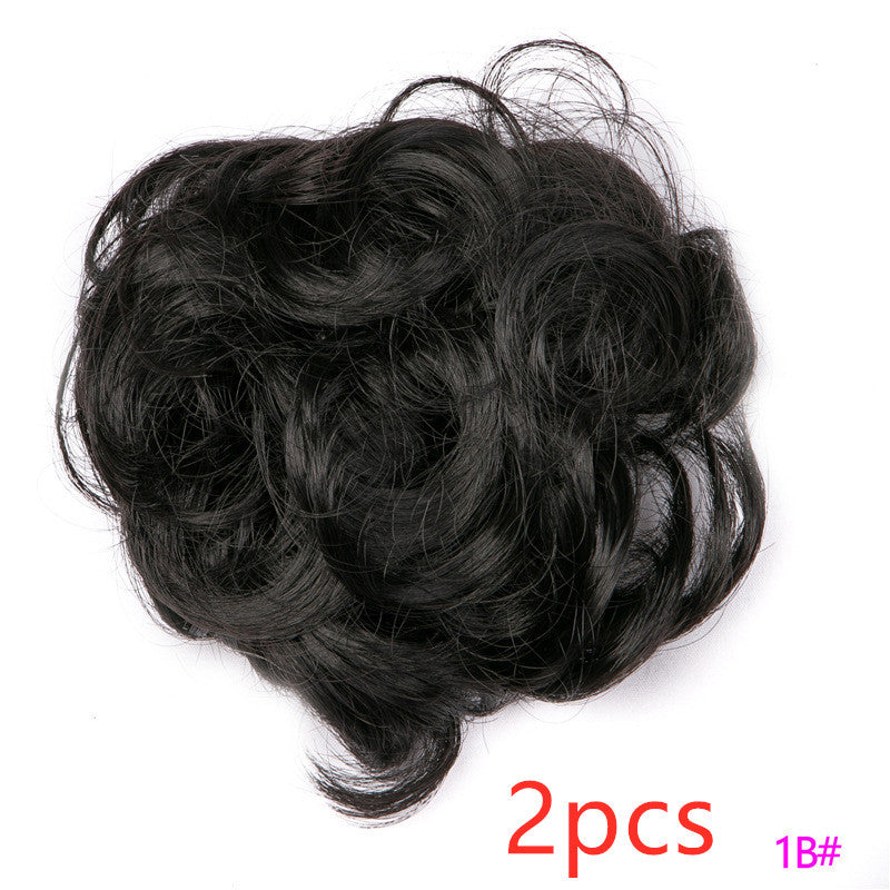 Popular hair bun fluffy natural drawstring fiber hair