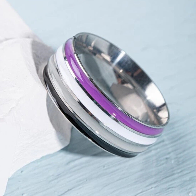 Men's Titanium Steel Rainbow Ring