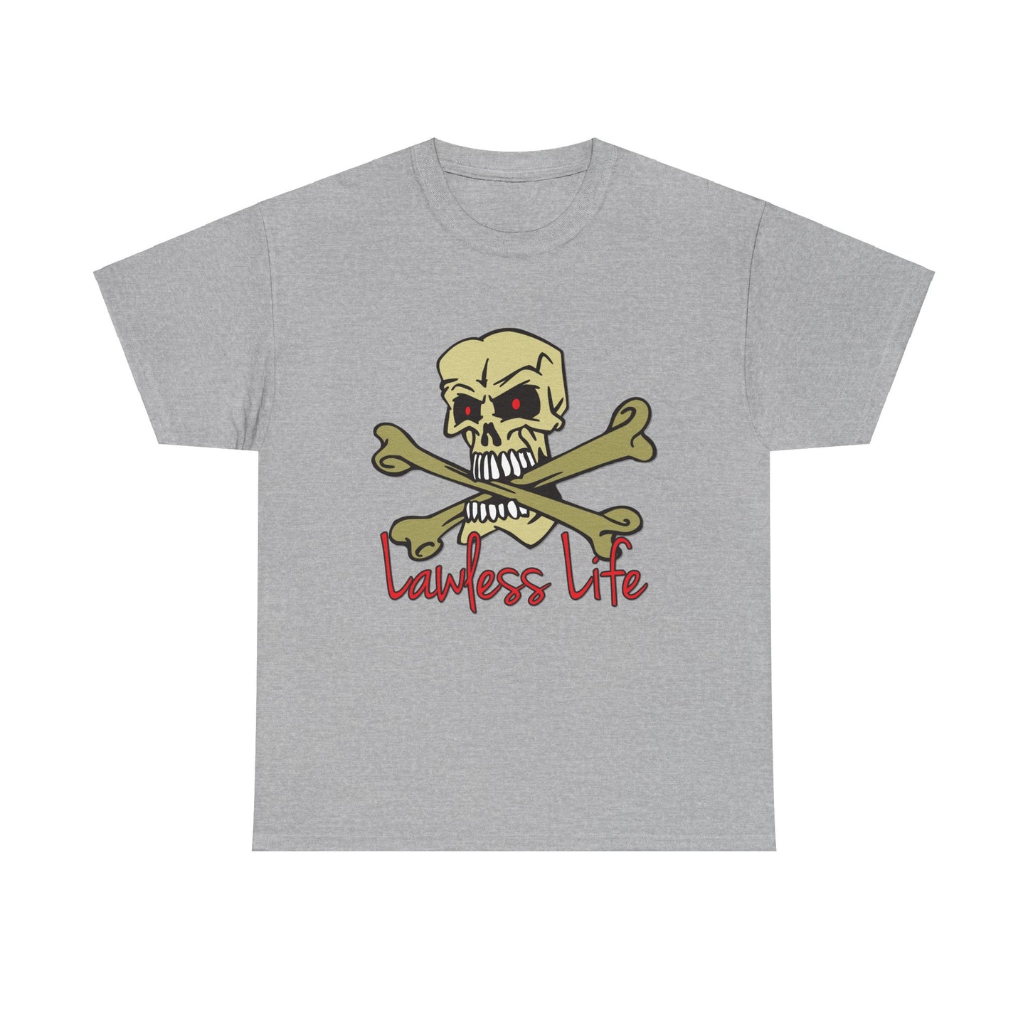 Lawless Life Skull & Bones. Heavy Cotton T-Shirt