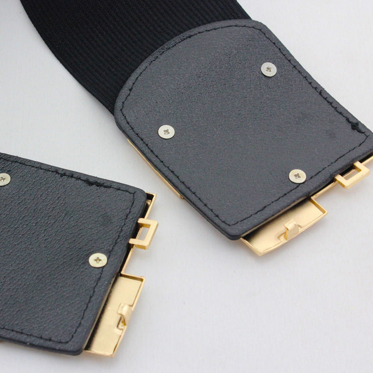 Metal Buckle Elastic Waistband Belt