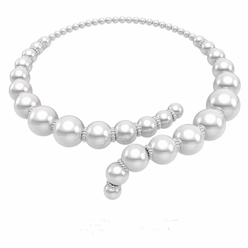 Open Size Pearl Collar Necklace