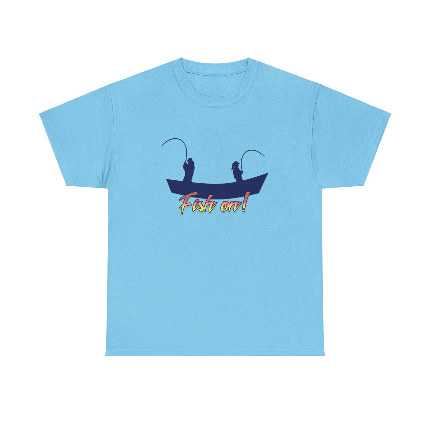 Fish on Drift Boat. Heavy Cotton T-Shirt