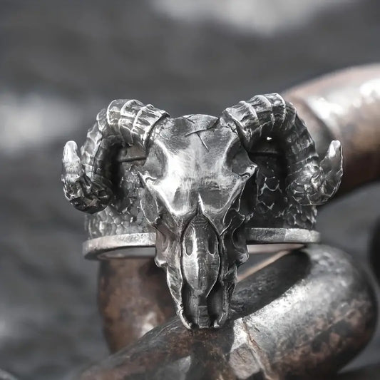 Men's Ram Skull Ring