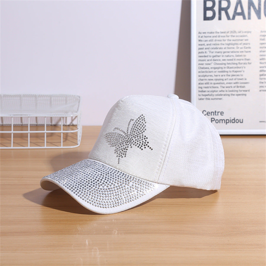 Rhinestone Butterfly Flash Baseball Cap