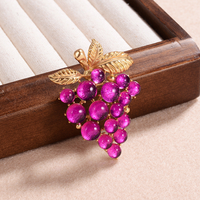 Colorful Grape Shape Brooch