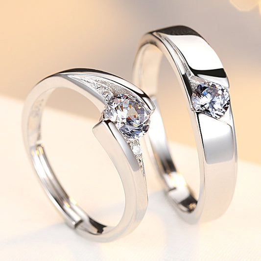 Simulation Diamond Couple Rings Set