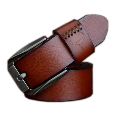 Leather pin buckle belt