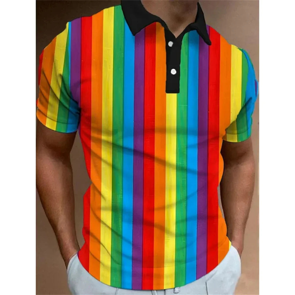 Men's 3D Rainbow Casual Shirt