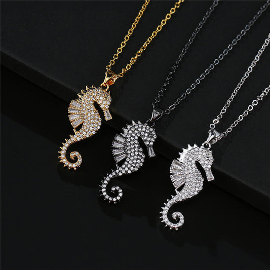 Zircon Seahorse Necklace