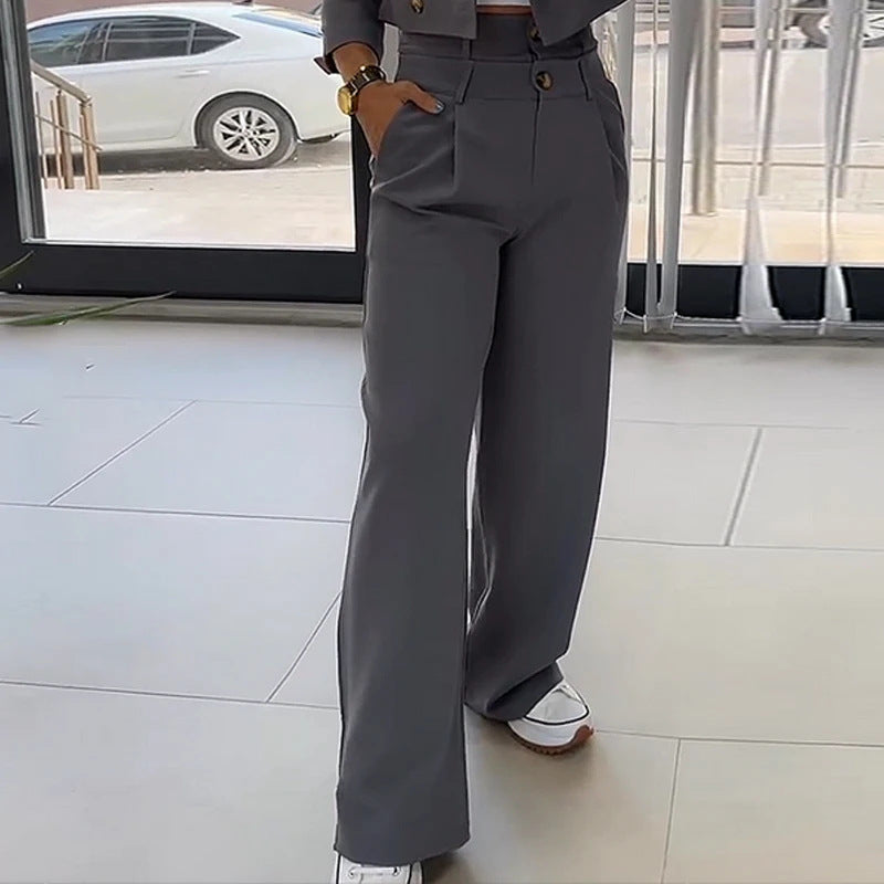 Women's Short Top Casual Pants Suit