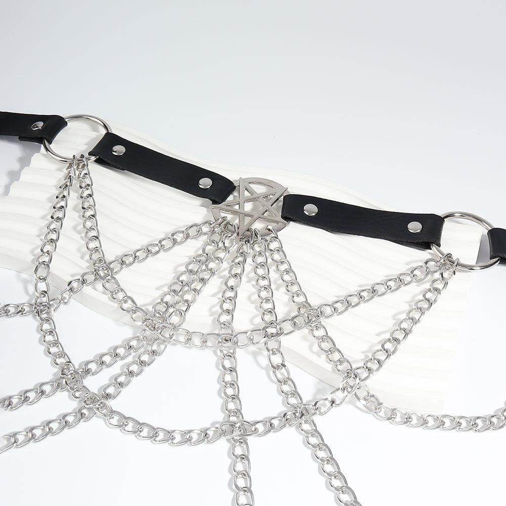 Multi-layer Chain Belt Hollow Fringe Body Chain