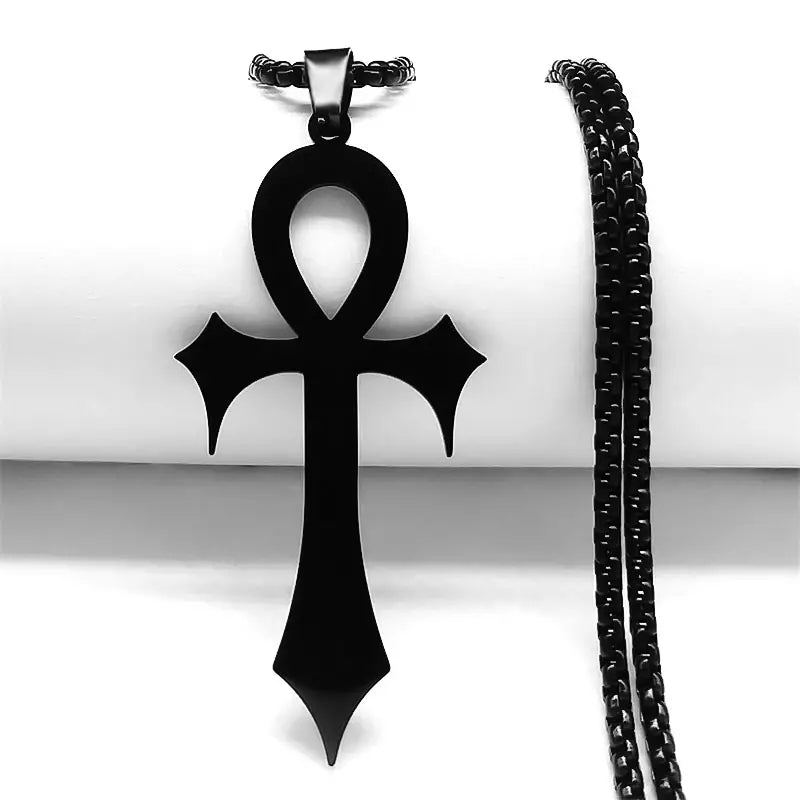 Stainless Steel Egyptian Cross Ankh Key Of Life Necklace.