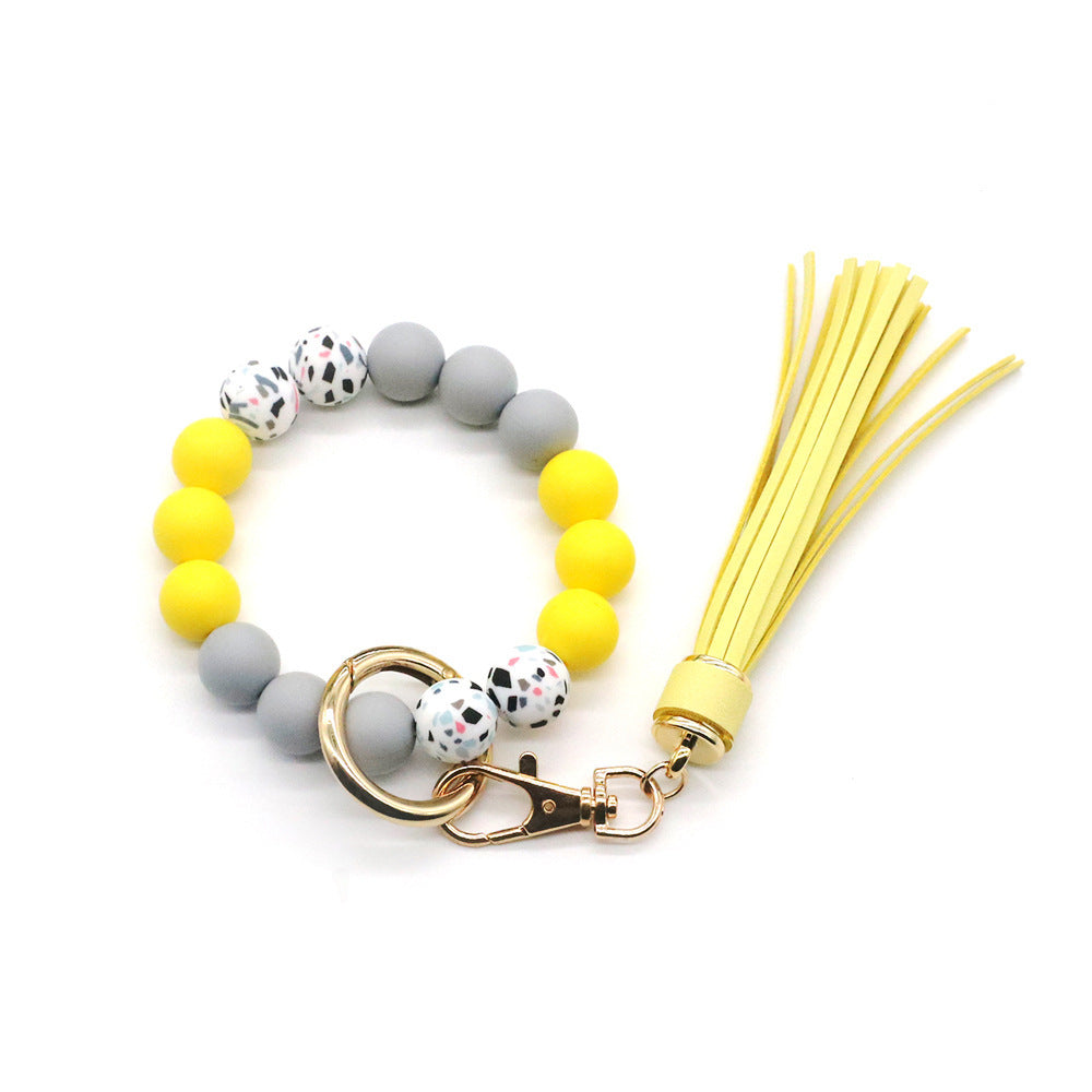 Silicone Beads Bracelet Keychain