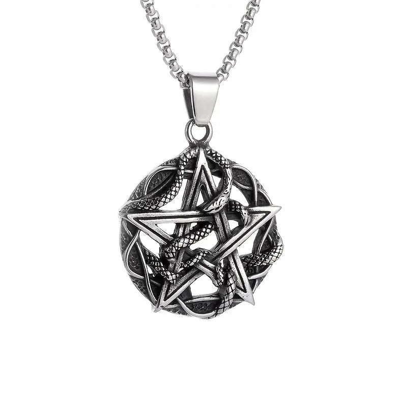 Pentagram Snake Necklace.