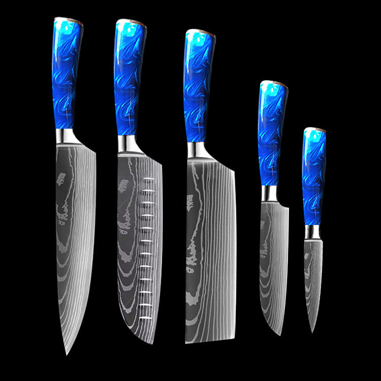 Chef's Blue Resin Handle Knife