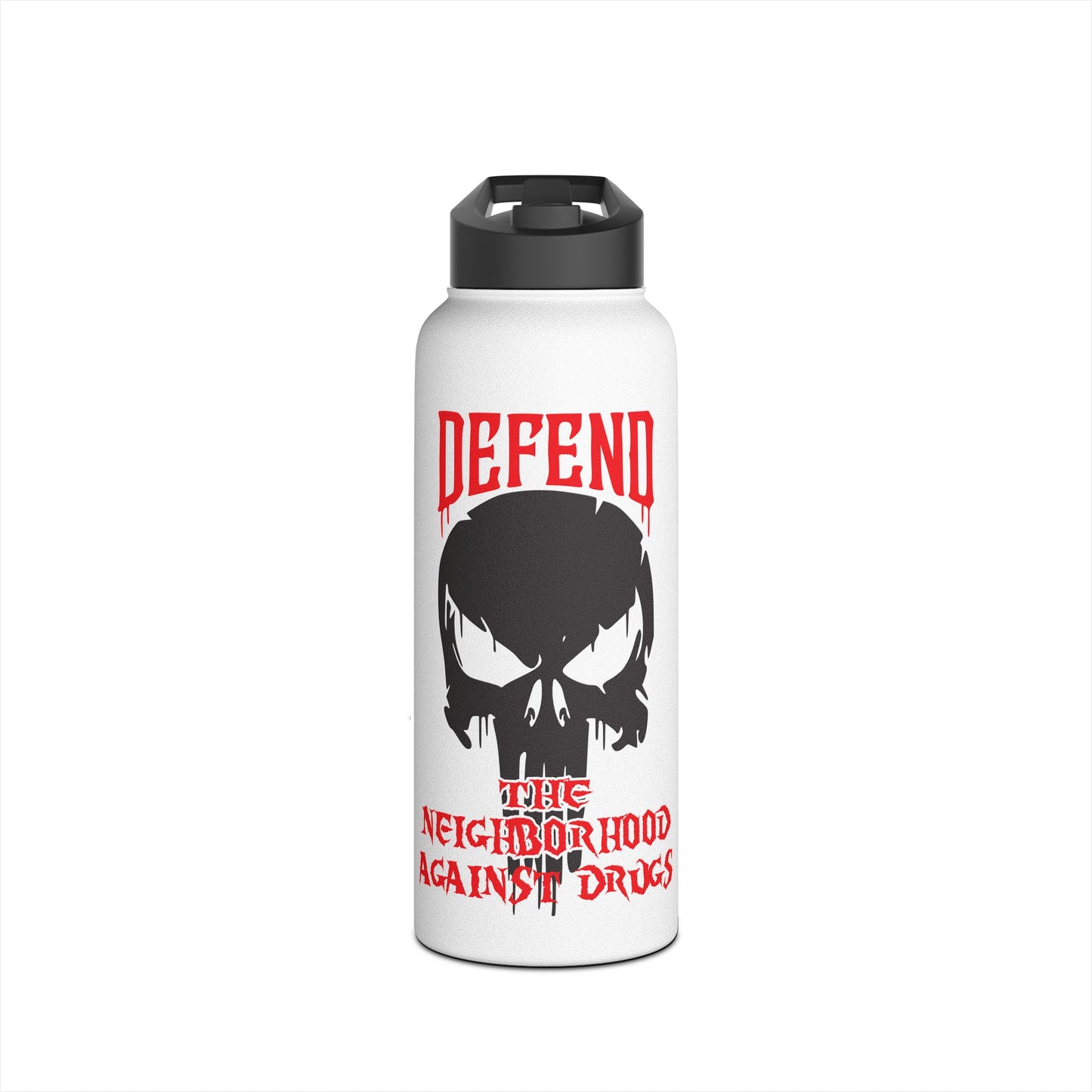 Defend the Neighborhood Against Drugs. Stainless Steel Water Bottle